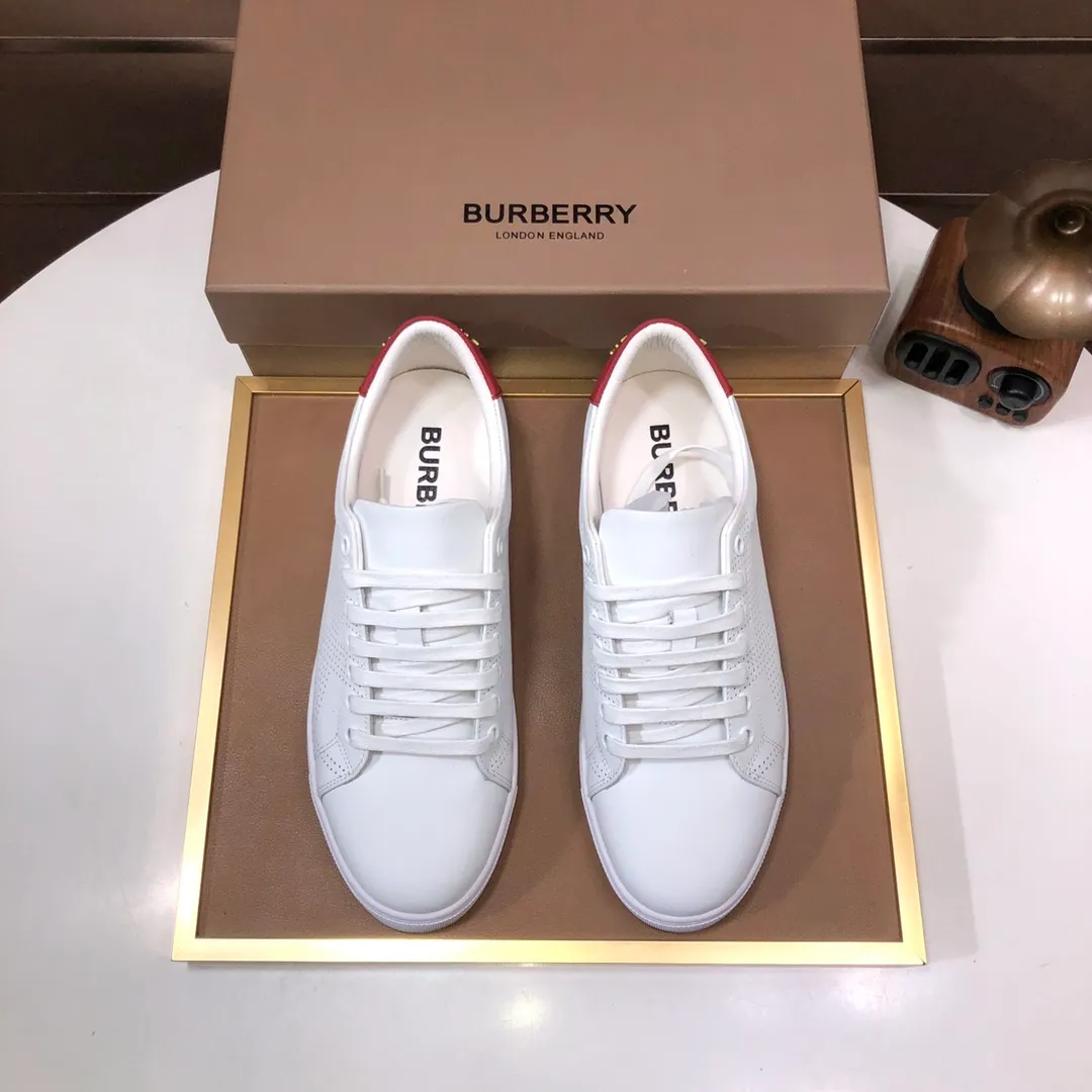 Men's shoes 💰480💰 [Burberry] (cowhide lining) classic low-top sneakers｜Imported cowhide with classic plaid fabric｜Cowhide lining｜Original outsole｜Fine workmanship and comfortable to wear Size: 38-44 (customized at 45)